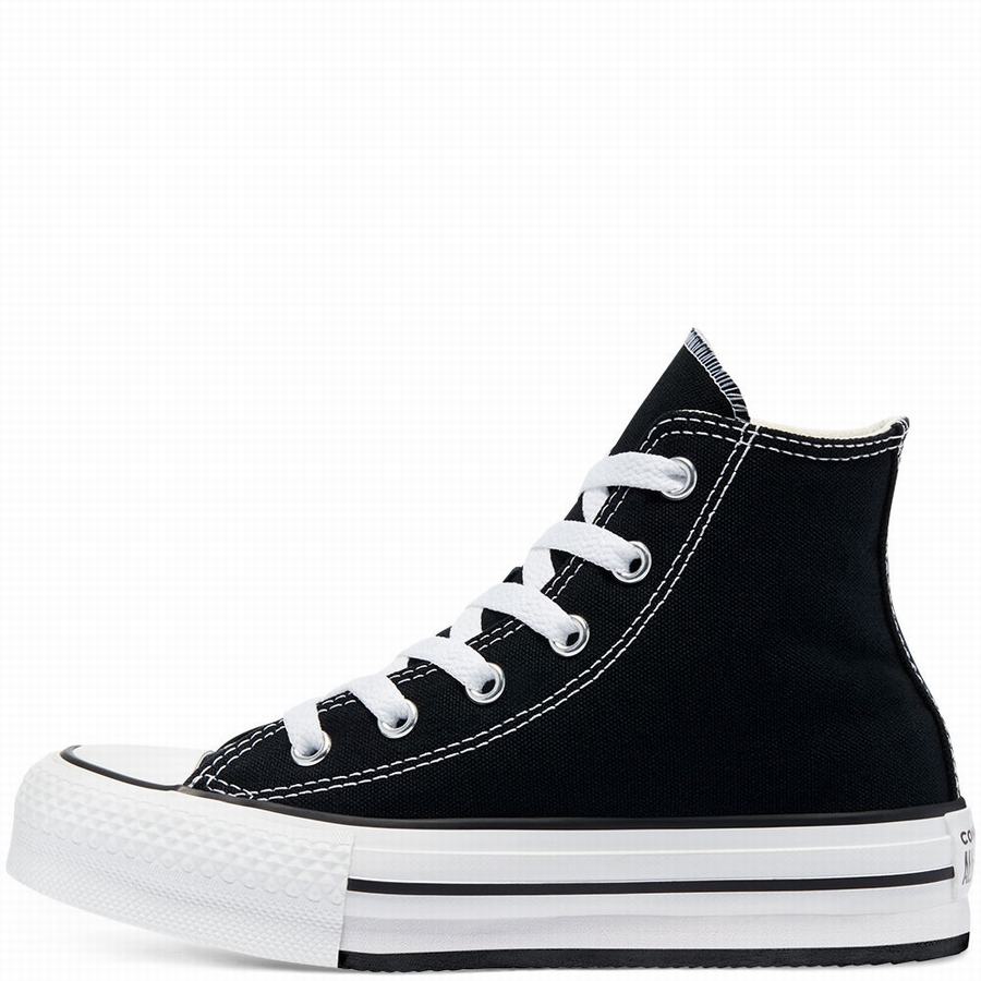 converse negrii cu platforma
