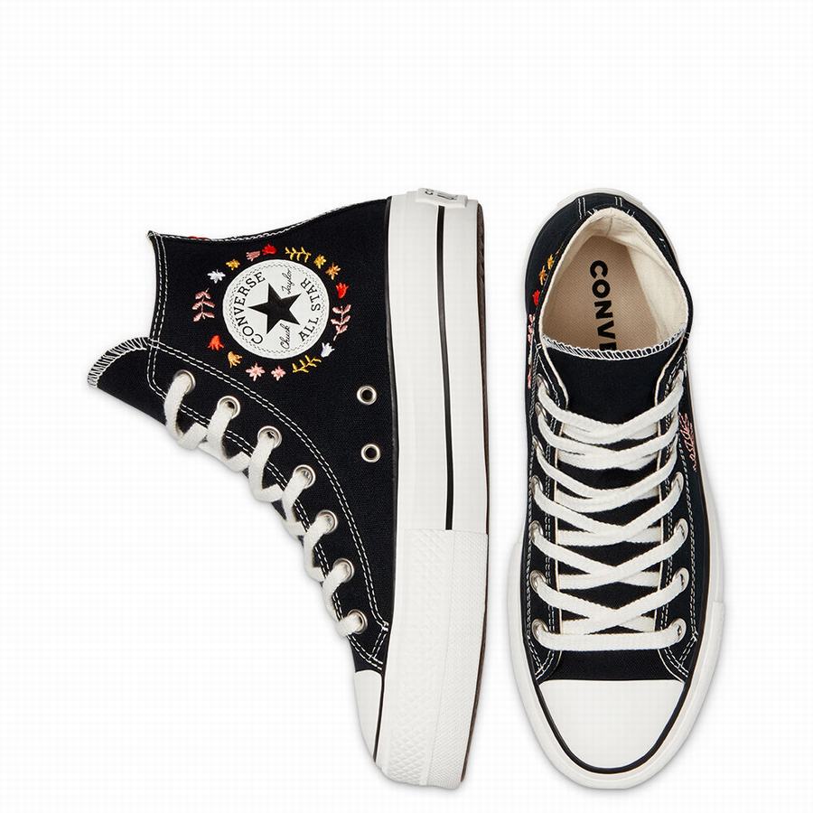 converse negrii cu platforma