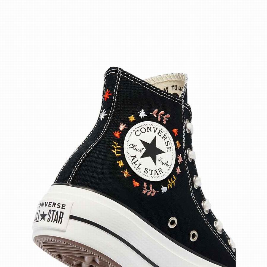 converse negrii cu platforma