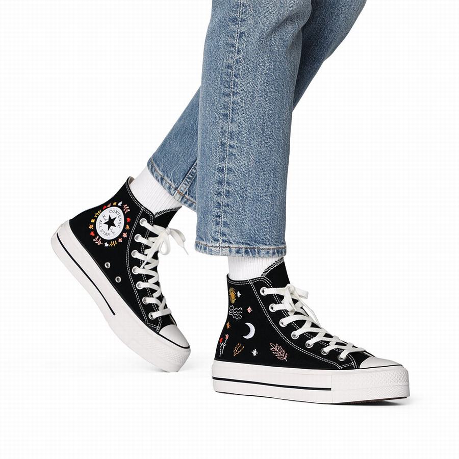 converse negrii cu platforma