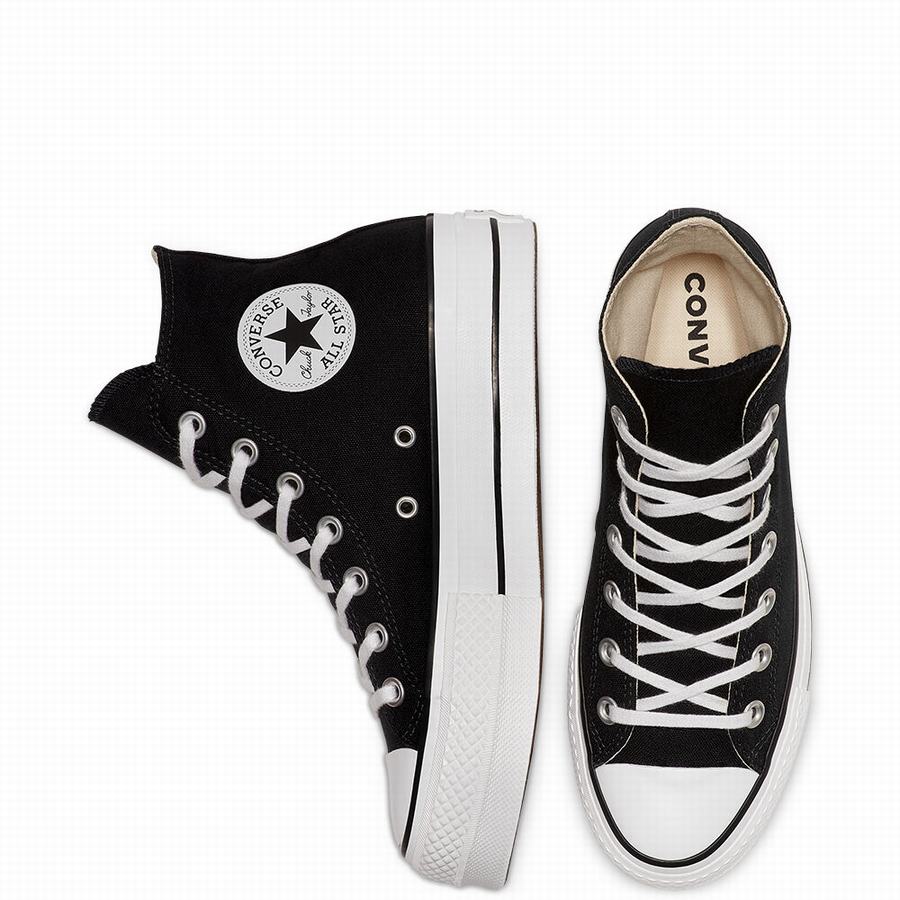 undeva Sobru Adnota Tenisi Inalti Dama Originali - Converse Chuck Taylor All Star Platform Negrii/Albi undeva Sobru Adnota Tenisi Inalti Dama Originali - Converse Chuck Taylor All Star Platform Negrii/Albi
